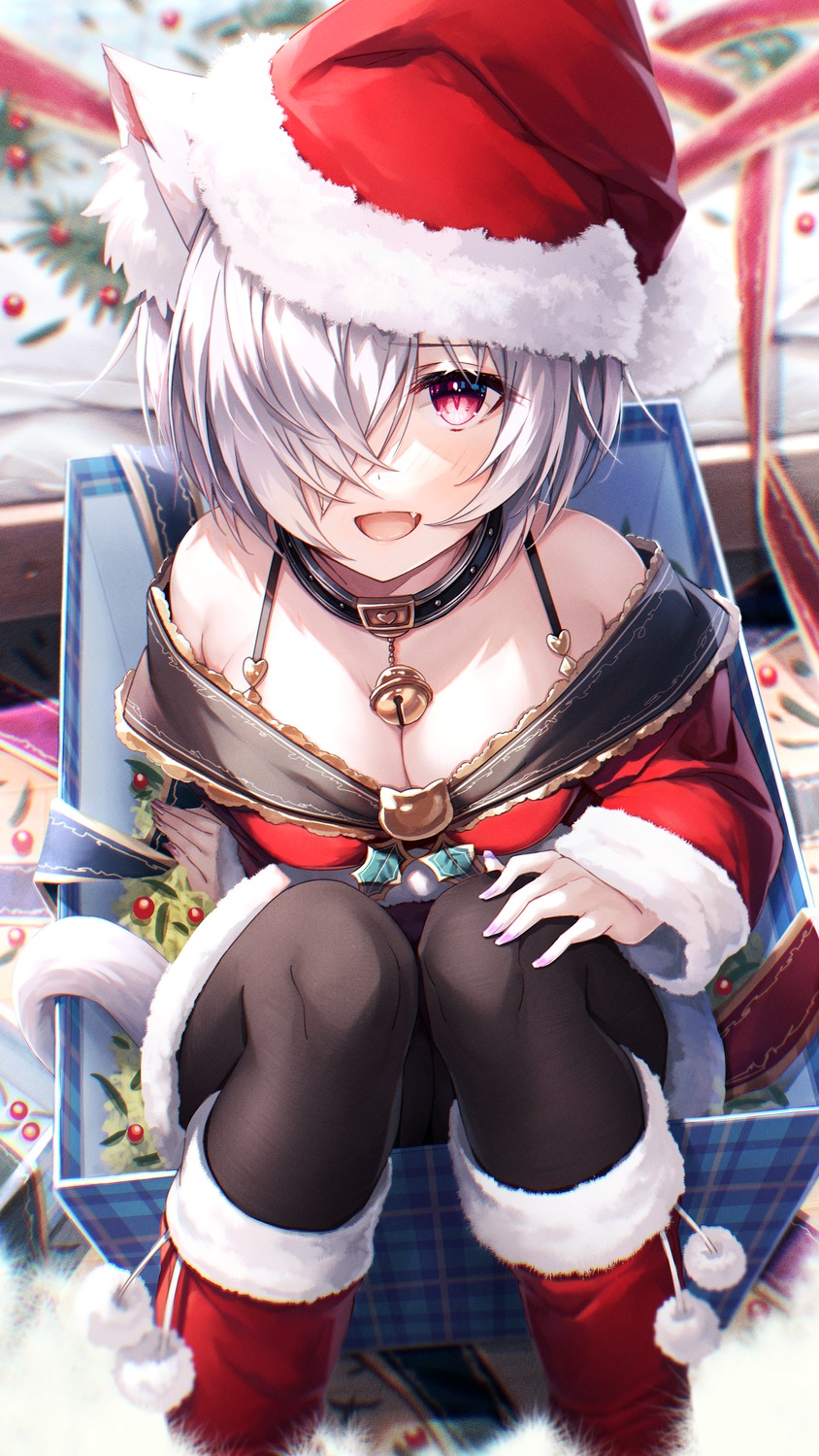 animal_ears, christmas, hasumi_(hasubatake39), nekomimi, pantyhose, tail