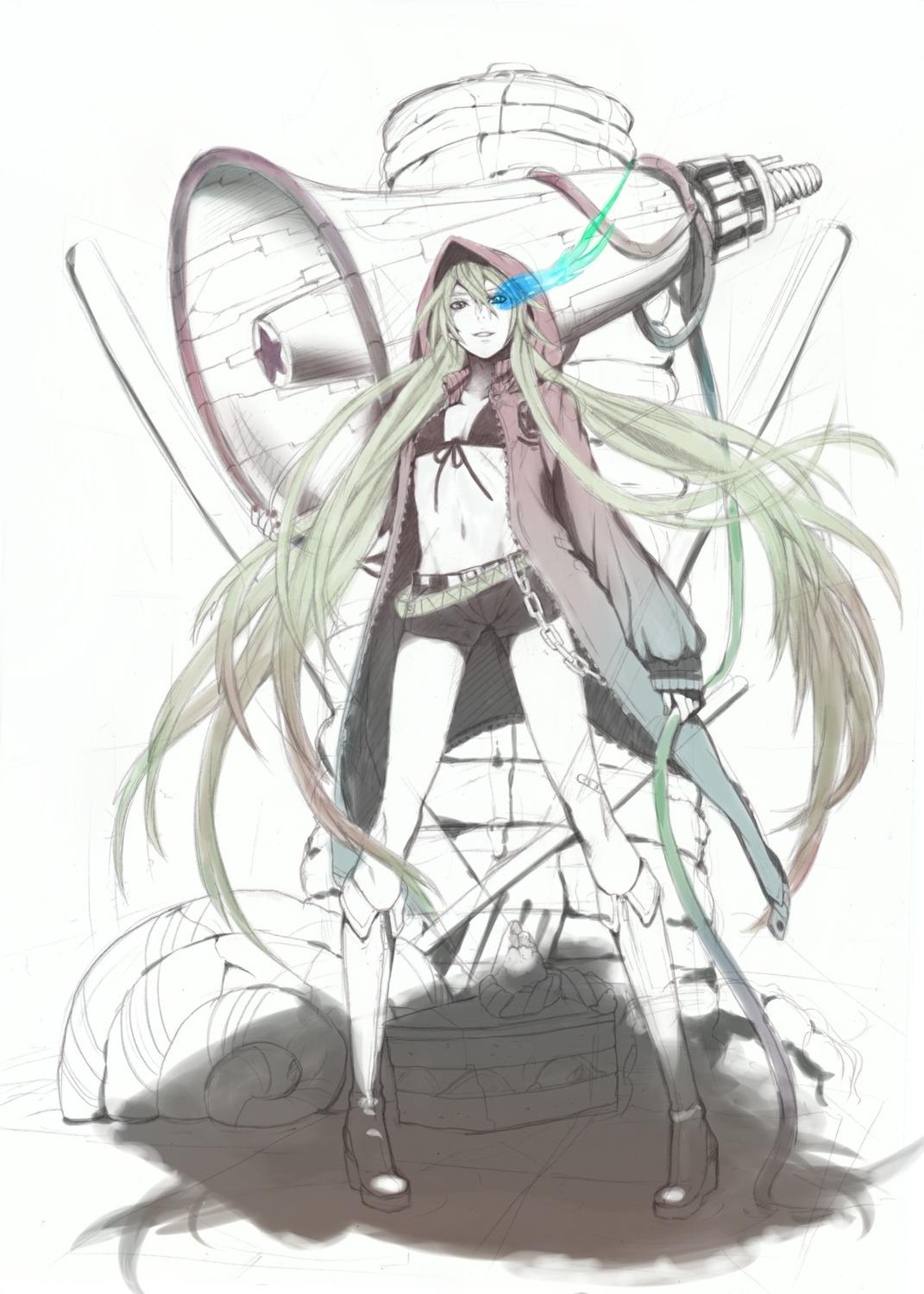 black_rock_shooter, black_rock_shooter_(character), cosplay, hatsune_miku, nayu, vocaloid