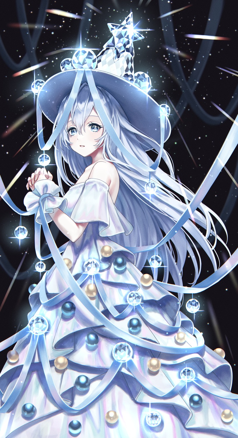 christmas, dress, no_bra, torinari_(dtvisu), witch