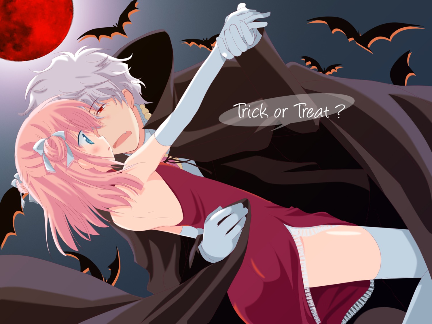 chinadress, gintama, kagura, natsume_eri, sakata_gintoki, thighhighs, wallpaper