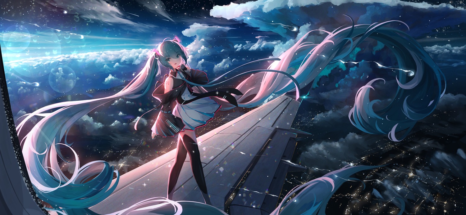 dress, hatsune_miku, prinz_eugen1938, tattoo, thighhighs, vocaloid