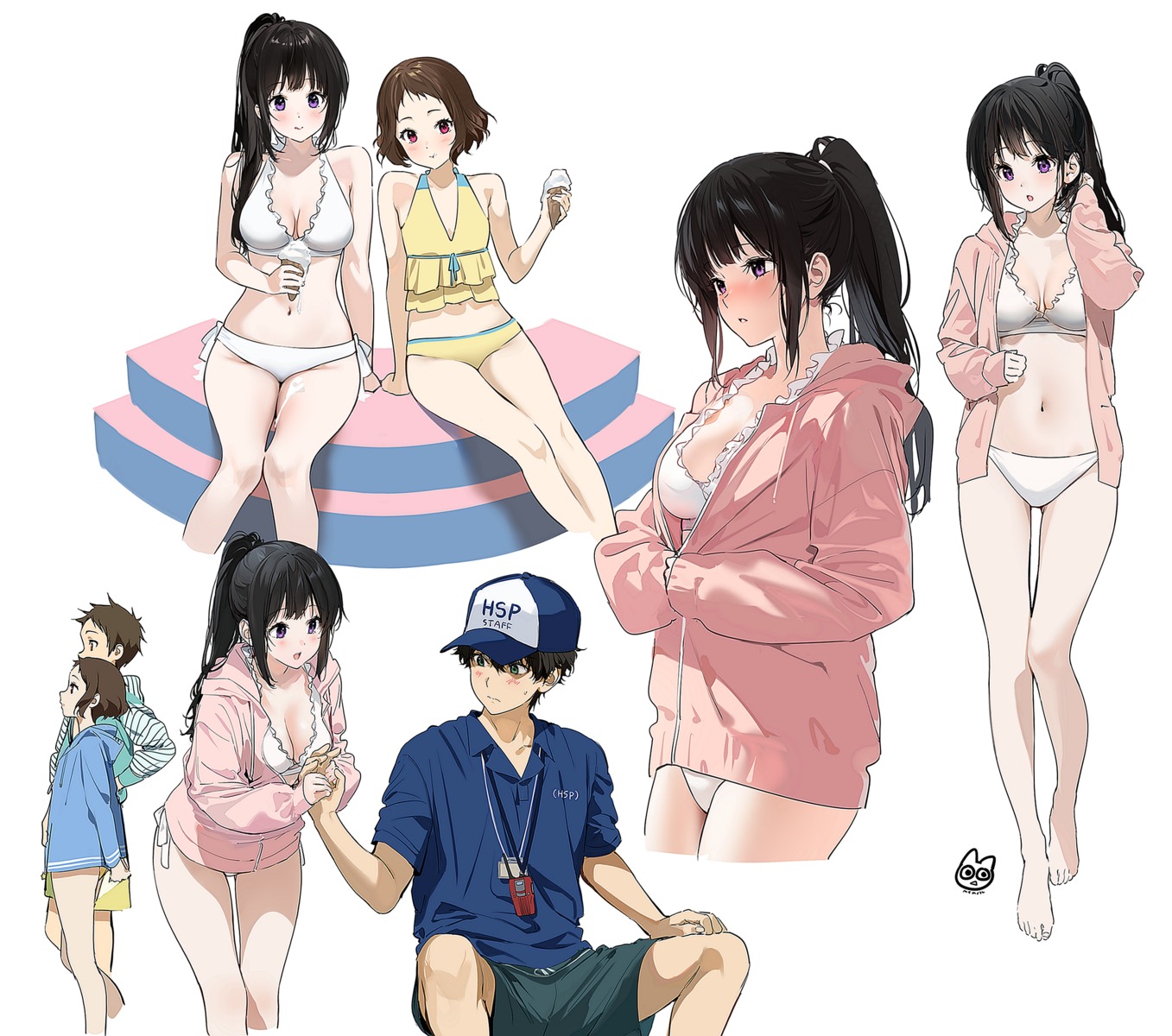bikini, chitanda_eru, cleavage, cream, fukube_satoshi, hyouka, ibara_mayaka, mery_(yangmalgage)