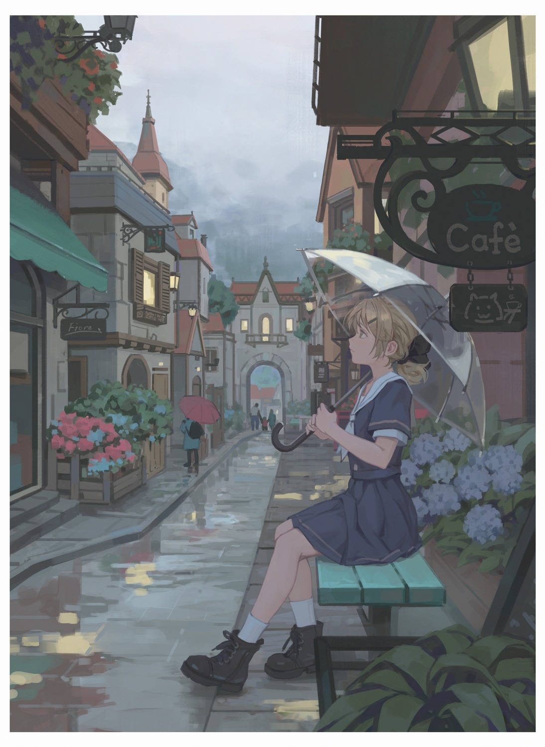 hyxifeng, seifuku, umbrella