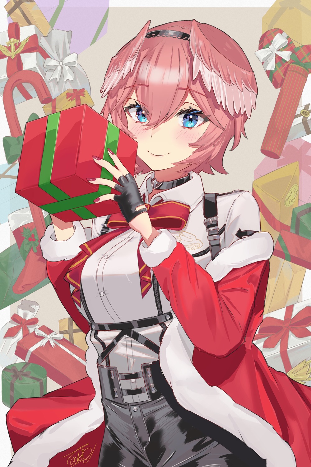 christmas, hololive, takane_lui, takion, uniform, wings