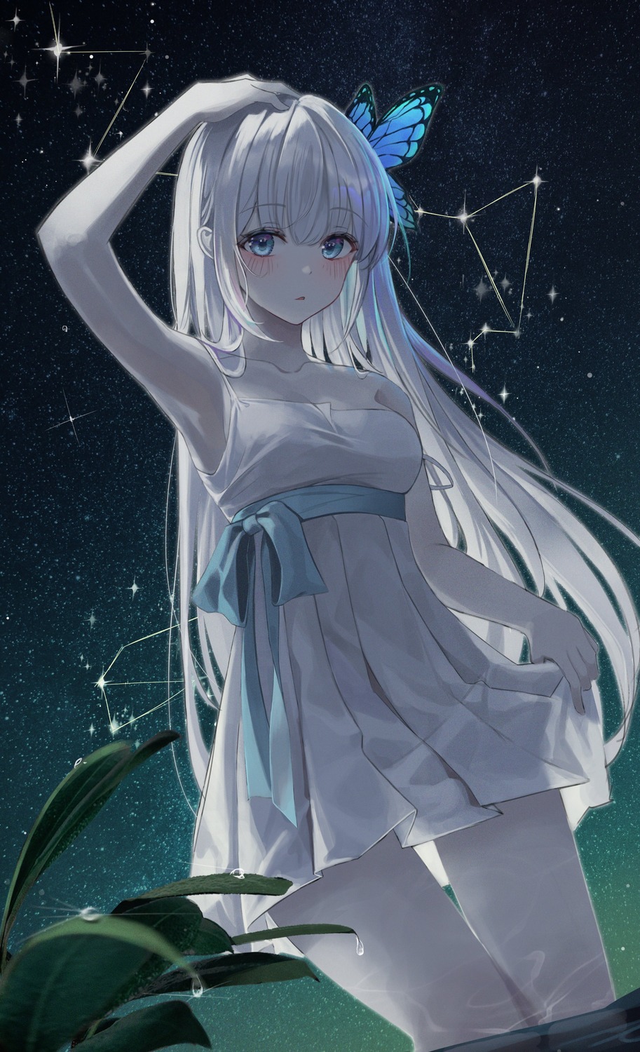 dress, no_bra, summer_dress, wet, zuu_1028