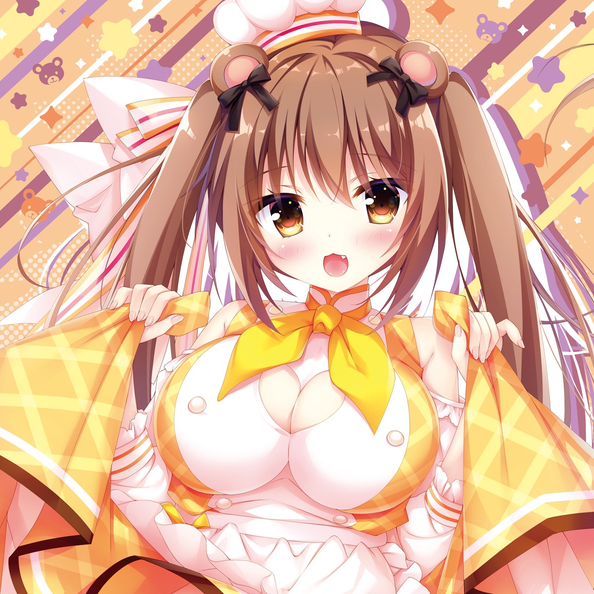 animal_ears, cleavage, disc_cover, kemonomichi_☆_girlish_square, morino_kumi, shiromochi_sakura, whirlpool