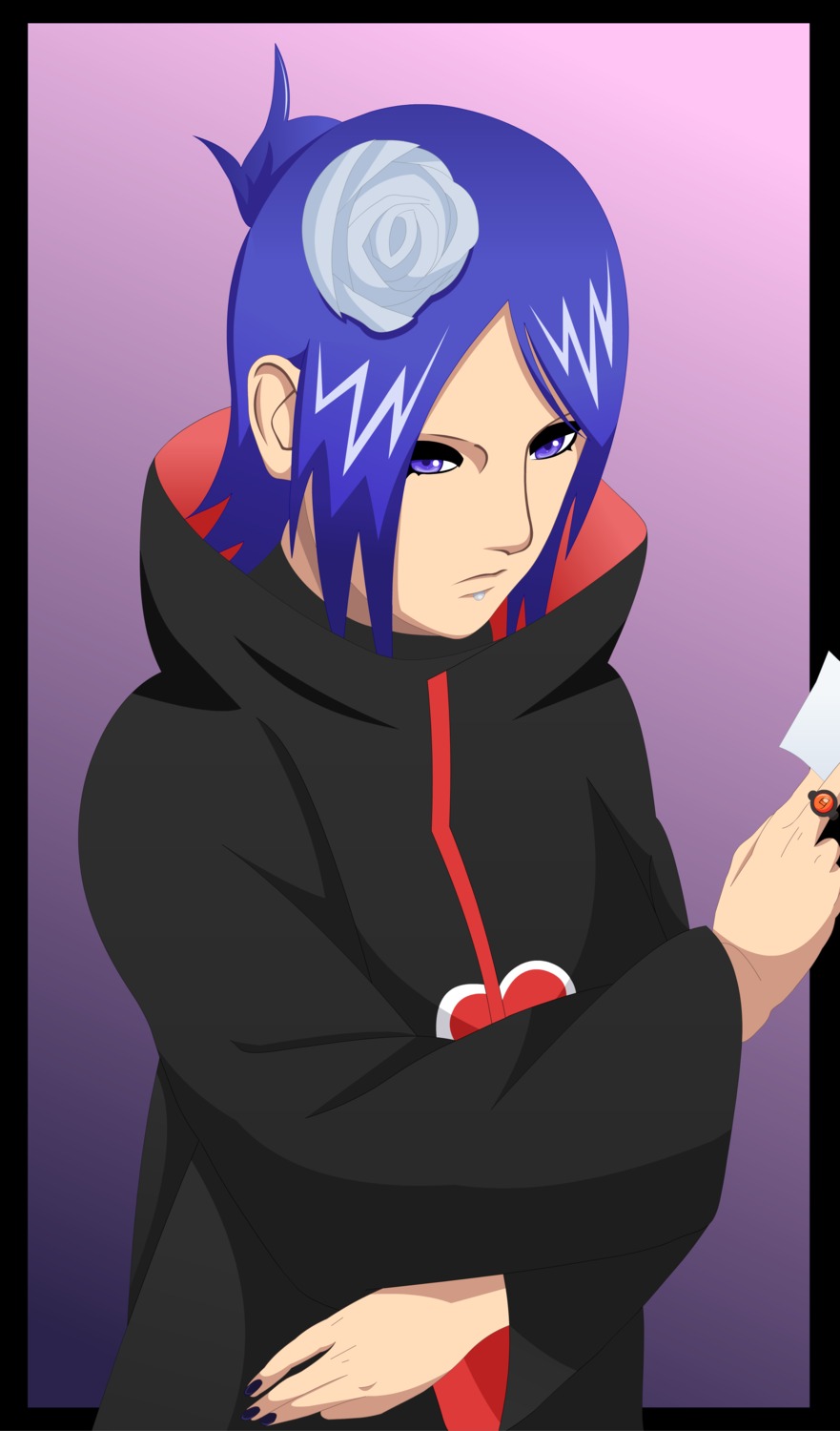 konan, naruto, vector_trace