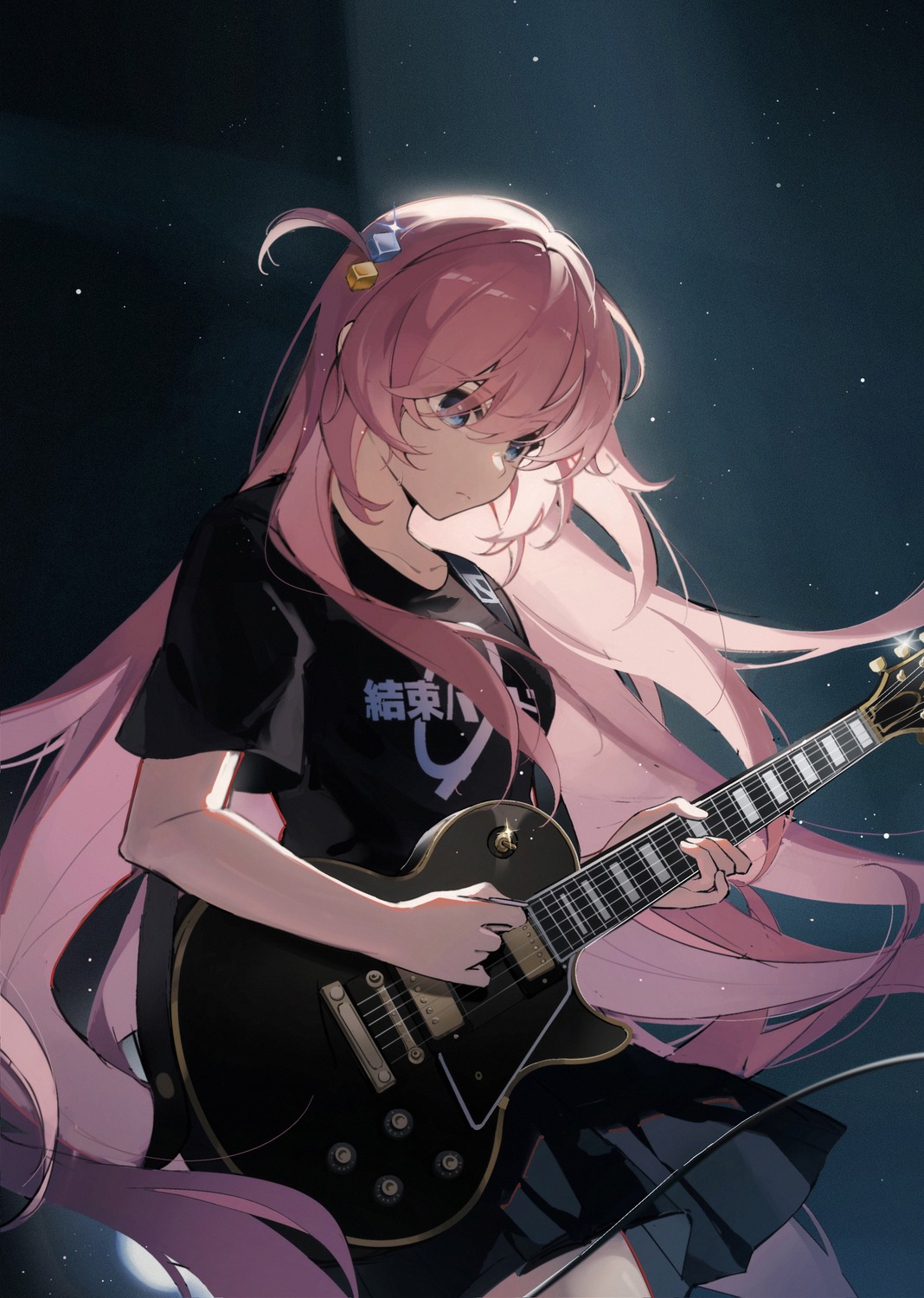bocchi_the_rock!, gotou_hitori, guitar, kanvien, seifuku, uniform