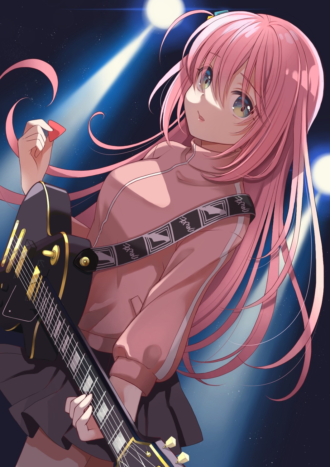 bocchi_the_rock!, gotou_hitori, guitar, gym_uniform, momo-tako, seifuku