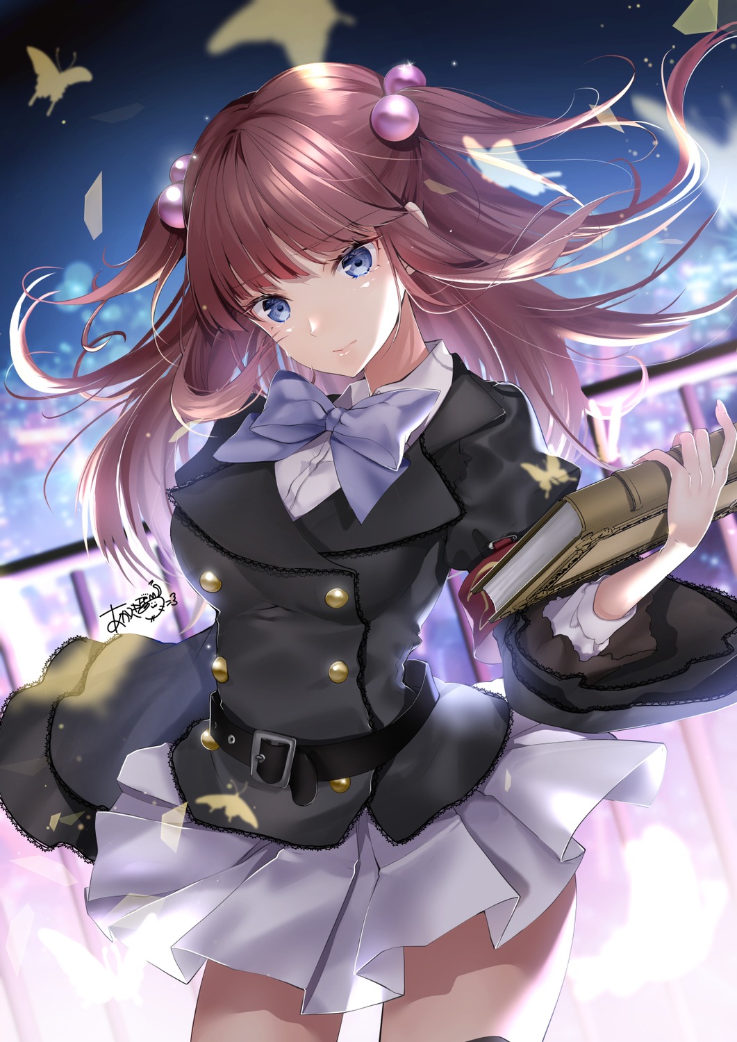 akatsuki_hijiri, seifuku, skirt_lift, thighhighs, umineko_no_naku_koro_ni, ushiromiya_ange