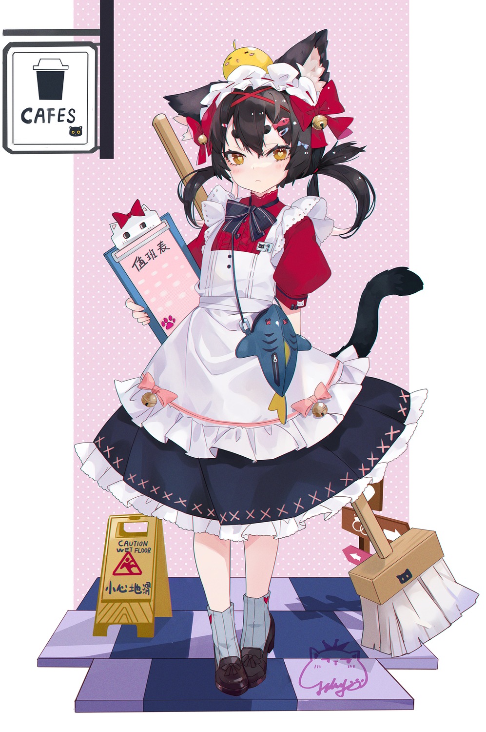 animal_ears, heels, jiujiuyatou_(yayanzz), maid, nekomimi, tail