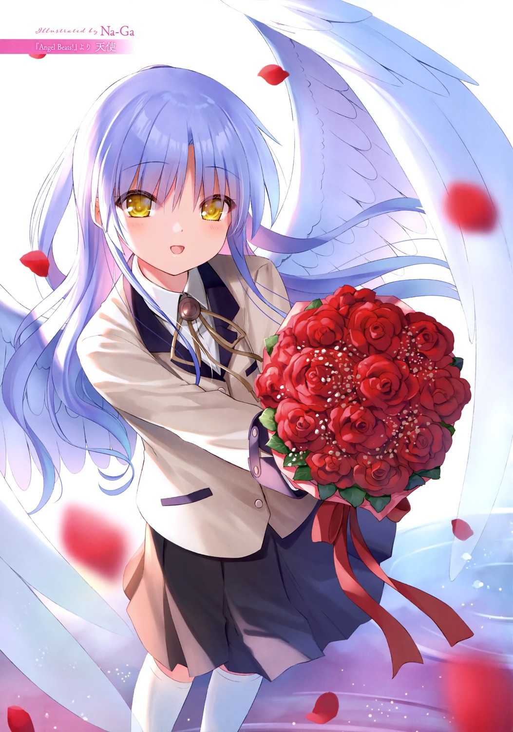 angel_beats!, na-ga, seifuku, tachibana_kanade, wings
