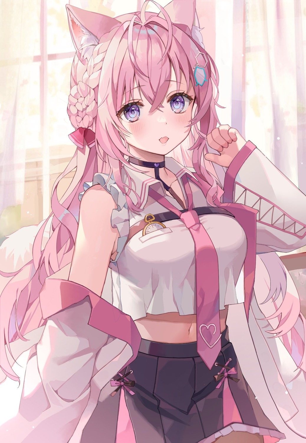 animal_ears, hakui_koyori, hololive, momomiya, pantyhose, tail