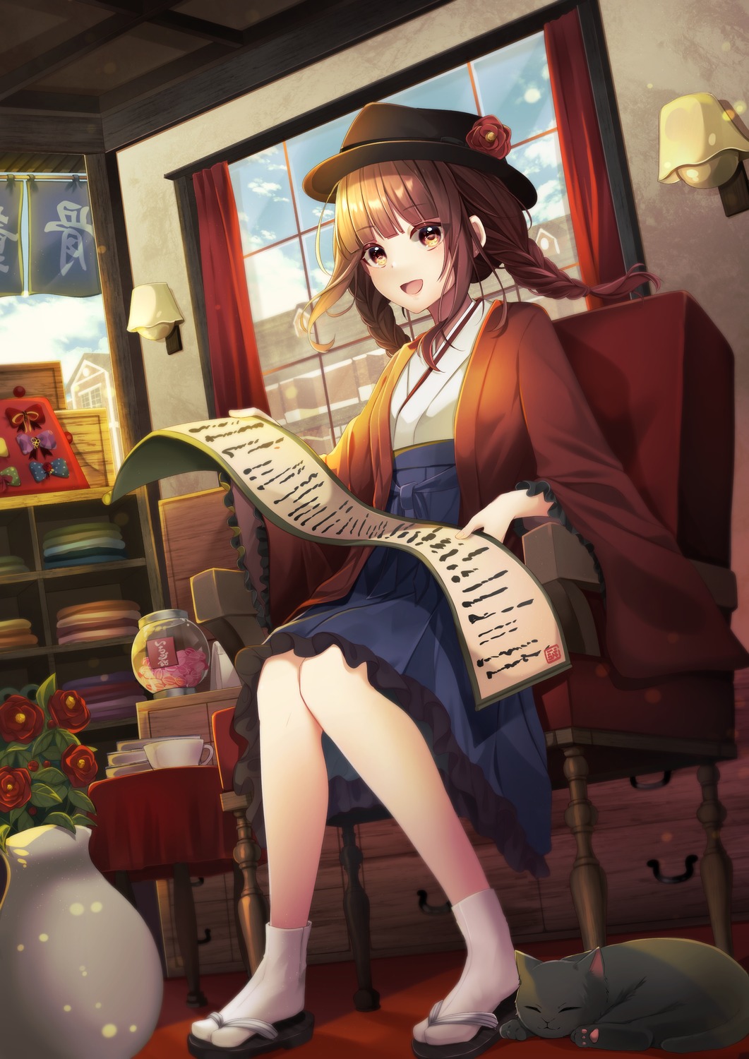 japanese_clothes, mochimori_kusunoki, neko