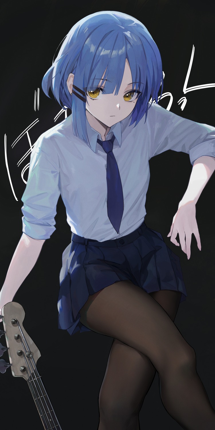 bafangyu, bocchi_the_rock!, guitar, pantyhose, seifuku, yamada_ryou