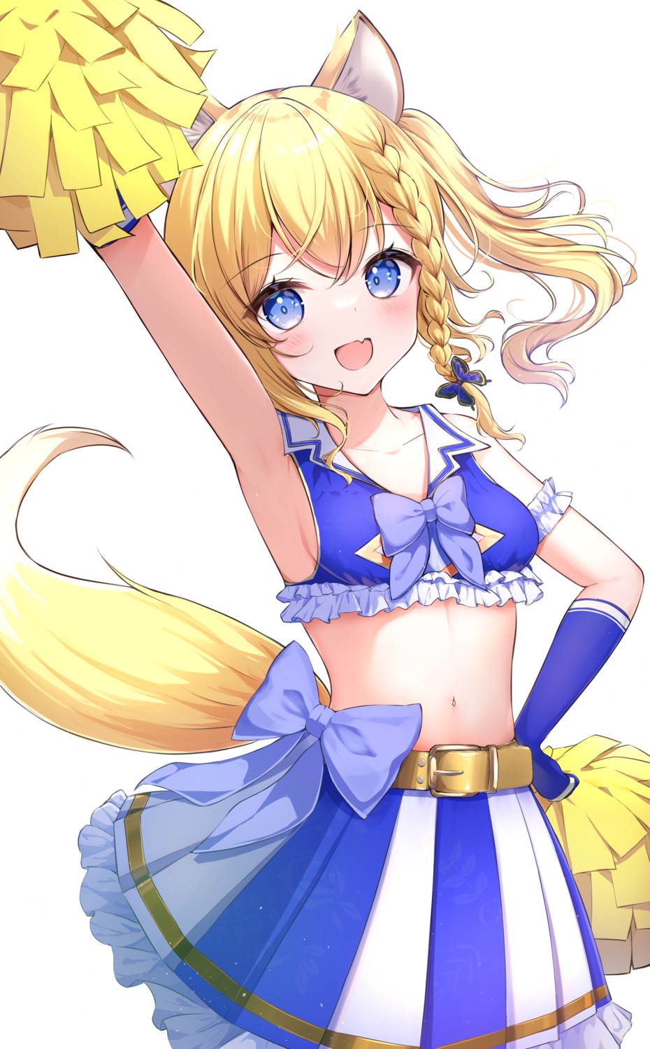 animal_ears, cheerleader, no_bra, tail, ustn