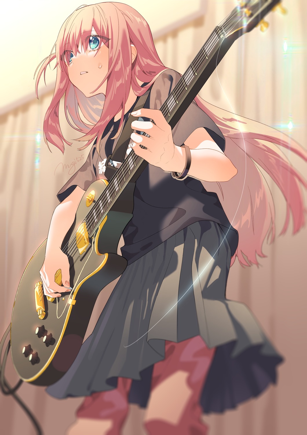 bocchi_the_rock!, gotou_hitori, guitar, mugi_(mugi525), seifuku, uniform