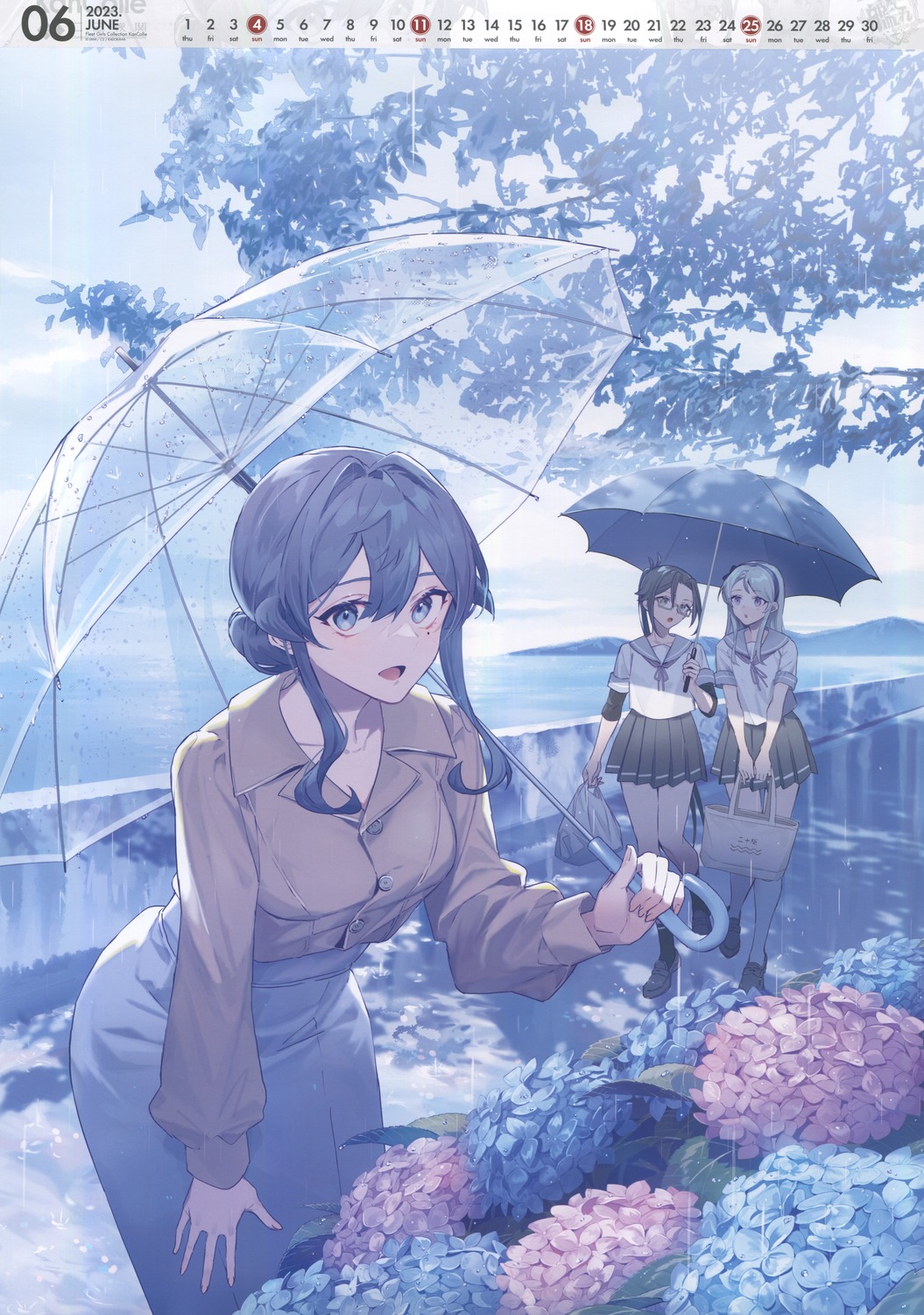 amagiri_(kancolle), calendar, drew_(drew213g), gotland_(kancolle), kantai_collection, megane, sagiri_(kancolle), seifuku