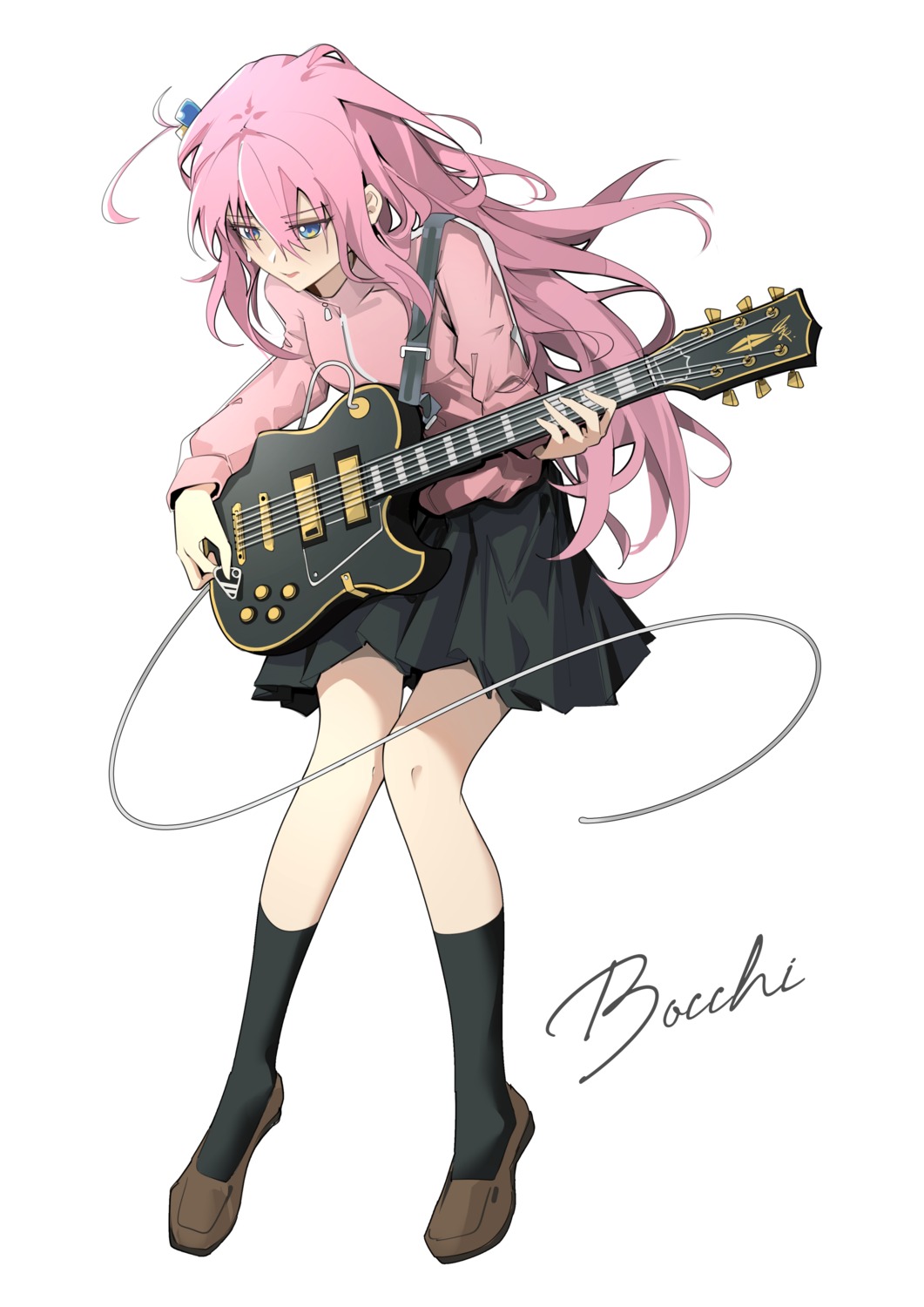 bocchi_the_rock!, gotou_hitori, guitar, gym_uniform, khrnnfz, seifuku