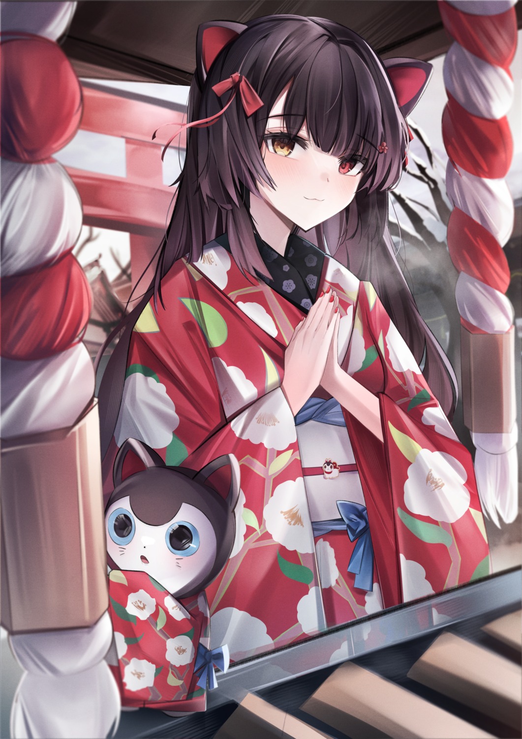 animal_ears, heterochromia, hyoukyato, inui_toko, inumimi, kimono, nijisanji