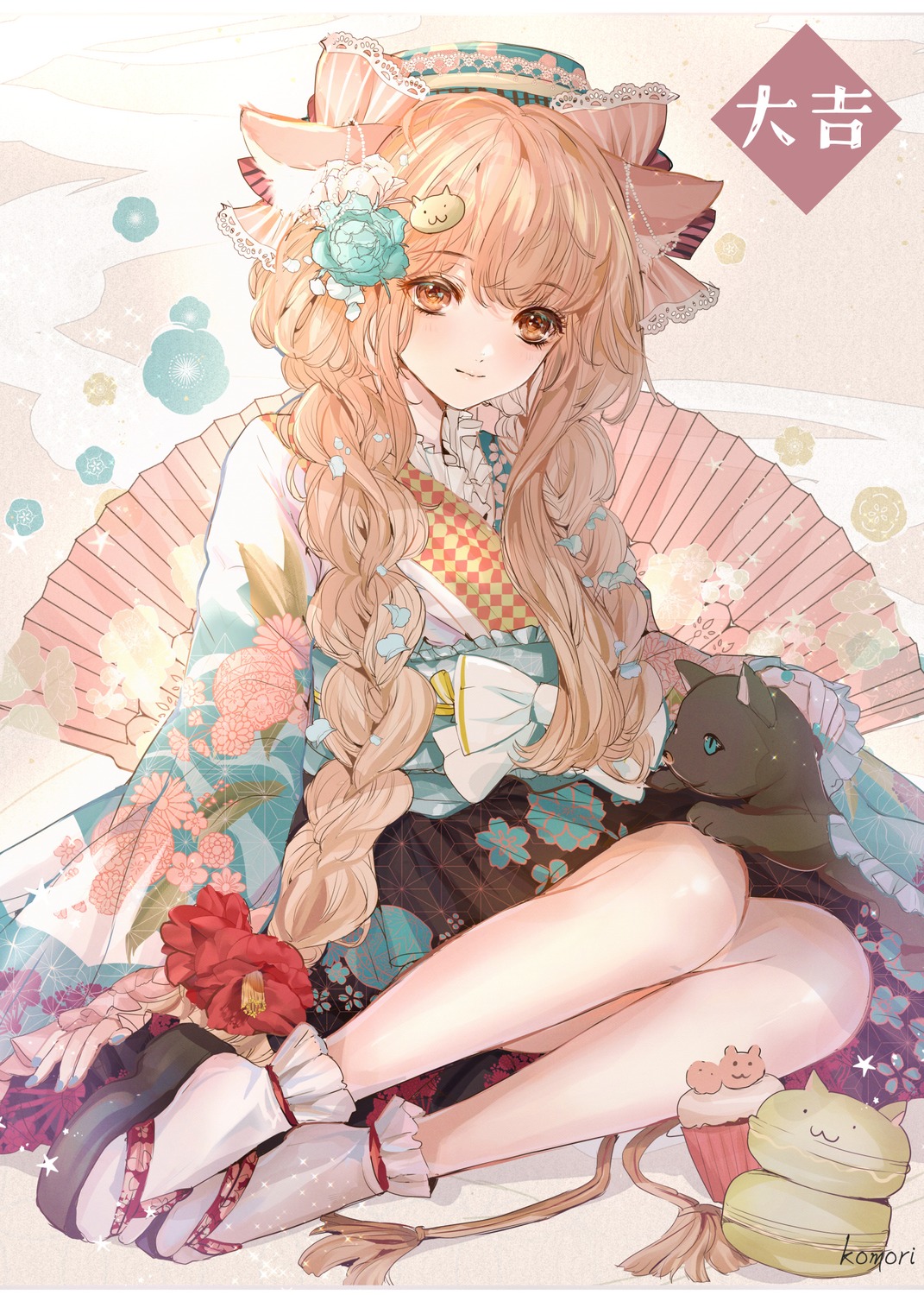 animal_ears, komorihikki, lolita_fashion, neko, wa_lolita
