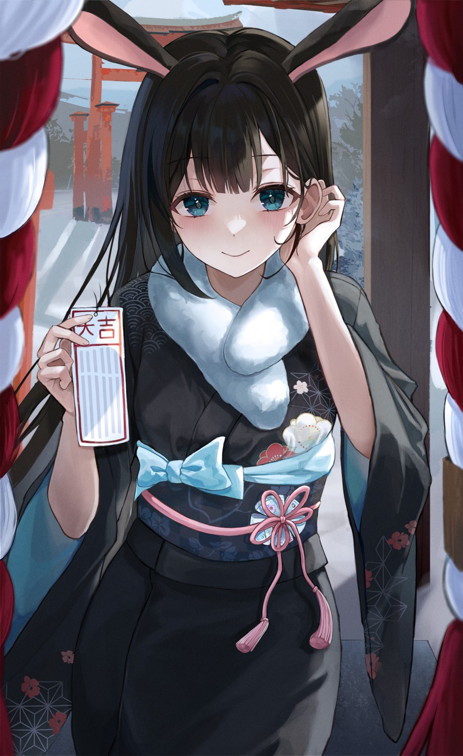 animal_ears, bunny_ears, chie_(user_snfh8333), kimono