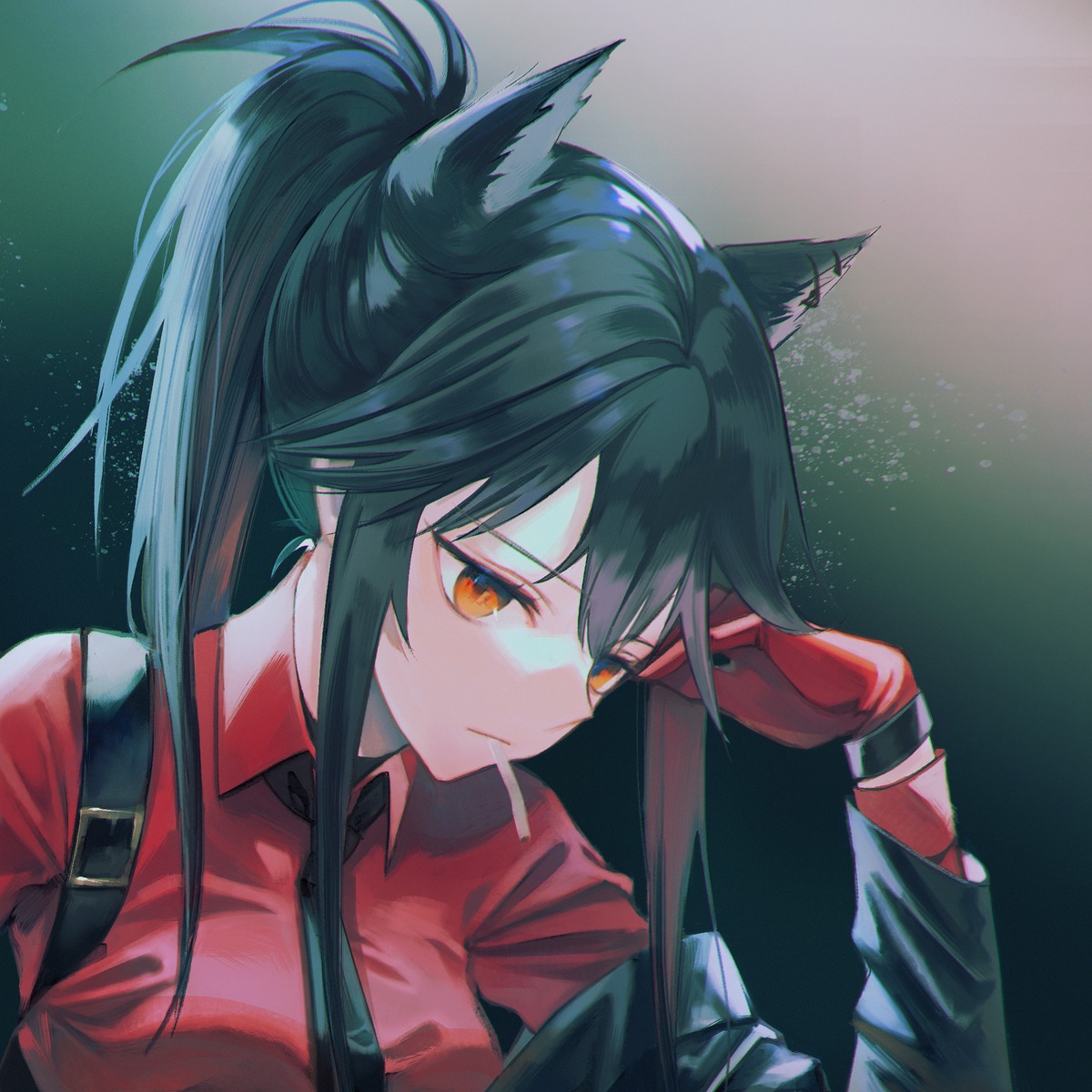 animal_ears, arknights, fuyuumikou, smoking, texas_(arknights)