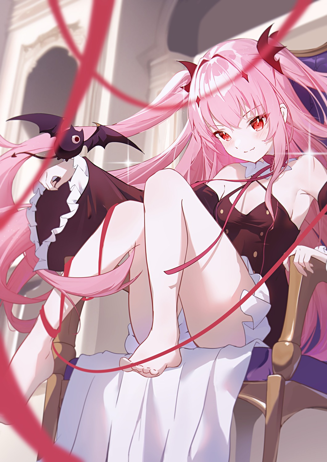 feet, feng1180, krul_tepes, no_bra, owari_no_seraph, skirt_lift