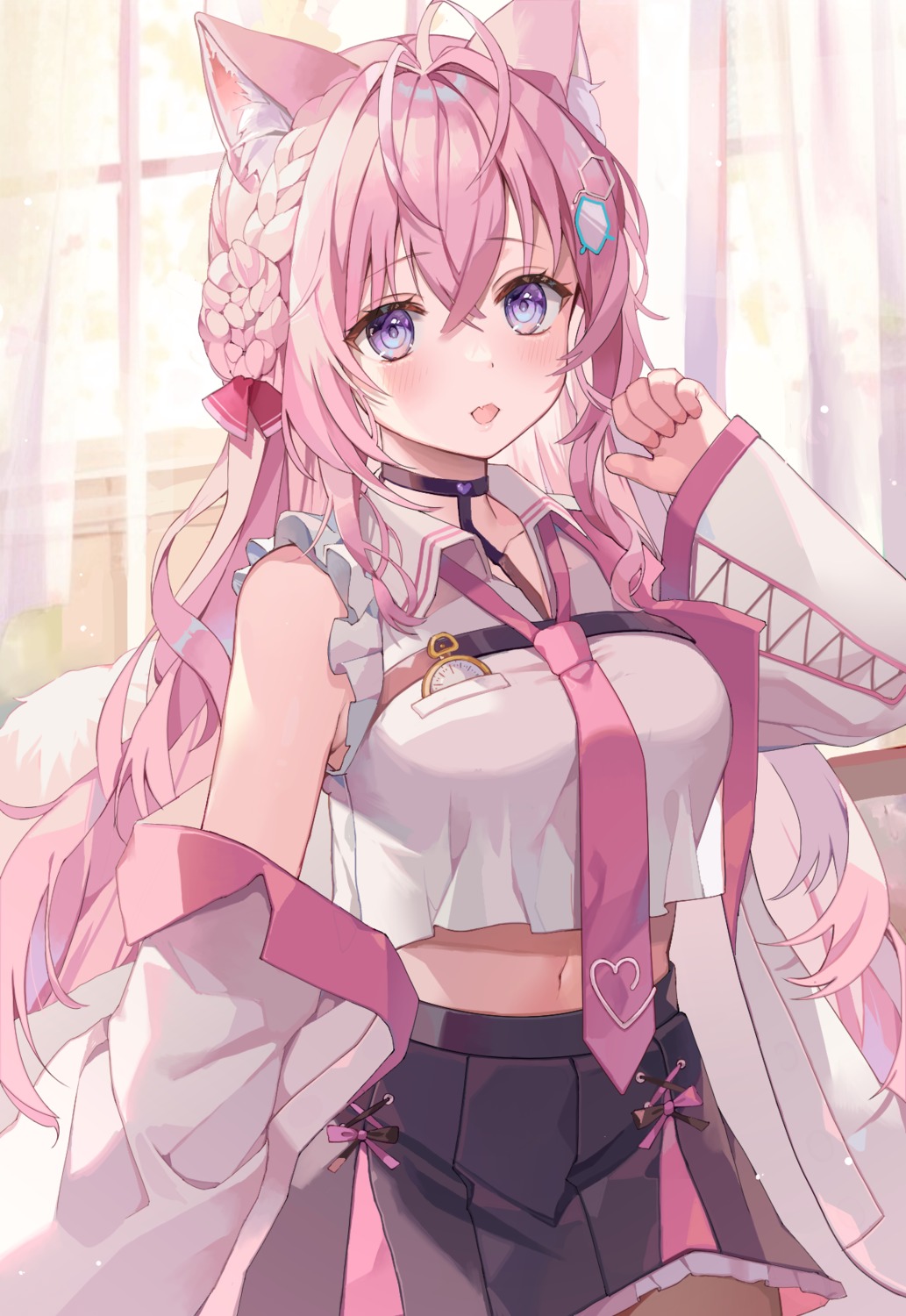 animal_ears, hakui_koyori, hololive, momomiya, pantyhose, tail