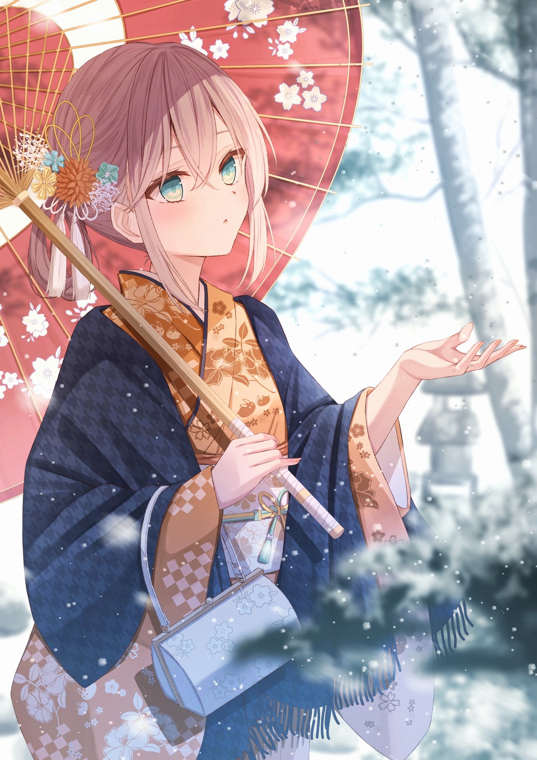 duplicate, kimono, sendou_senri, umbrella