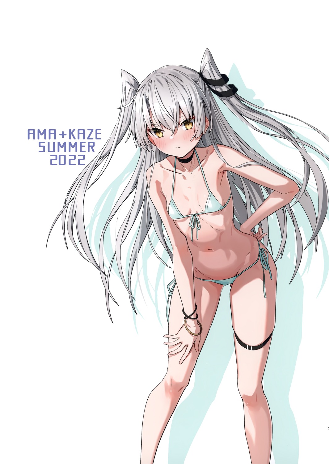 amatsukaze_(kancolle), bikini, garter, kantai_collection, swimsuits, takanashi_kei_(hitsujikan)
