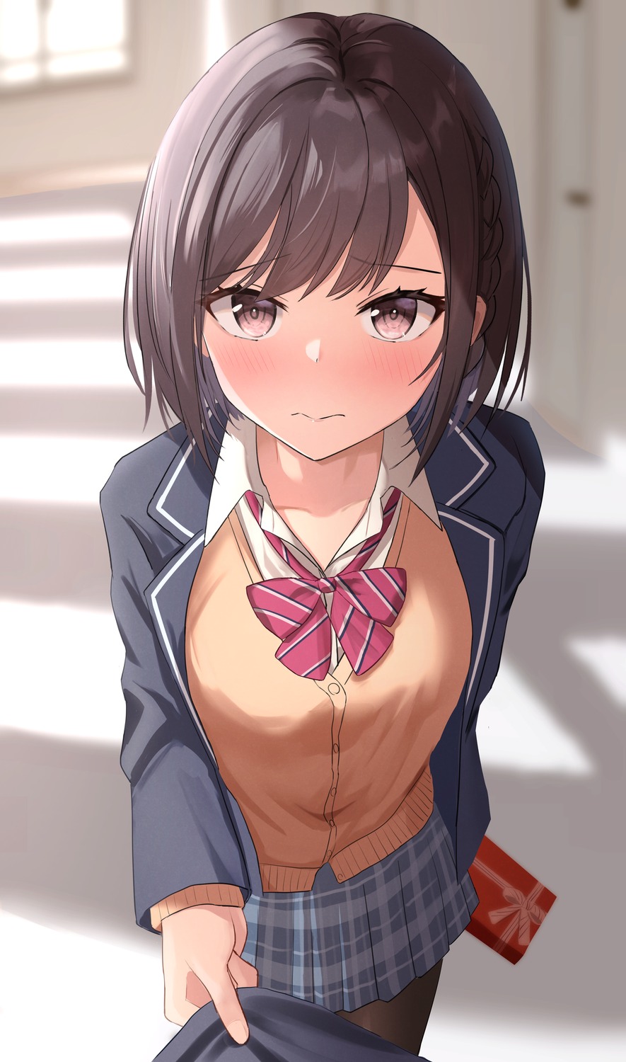loulis_0115, pantyhose, project_sekai, seifuku, shinonome_ena, sweater, valentine
