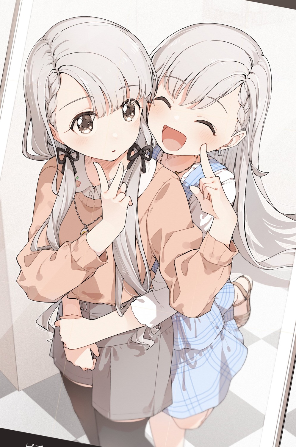 dress, hisakawa_hayate, hisakawa_nagi, kusaka_shi, sweater, the_idolm@ster, the_idolm@ster_cinderella_girls, thighhighs, yuri
