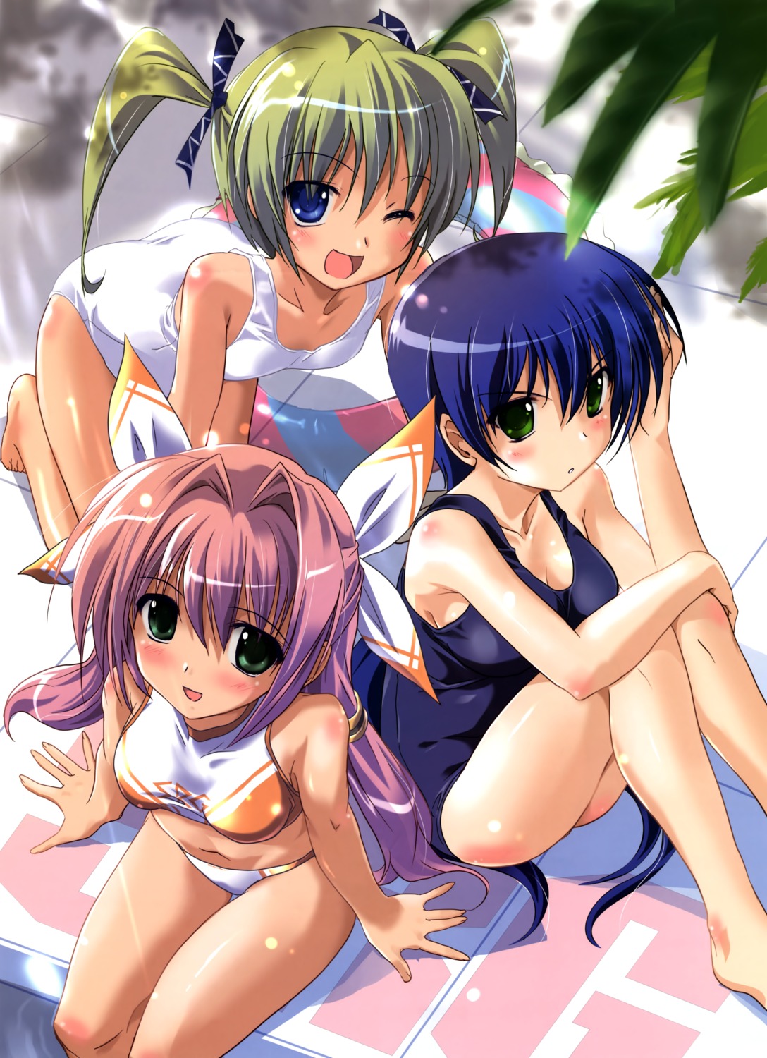 amatsuka_fubiki, bikini, cleavage, komatsu_e-ji, school_swimsuit, seto_sakuya, shinonome_kyouka, suparobo_gakuen, swimsuits