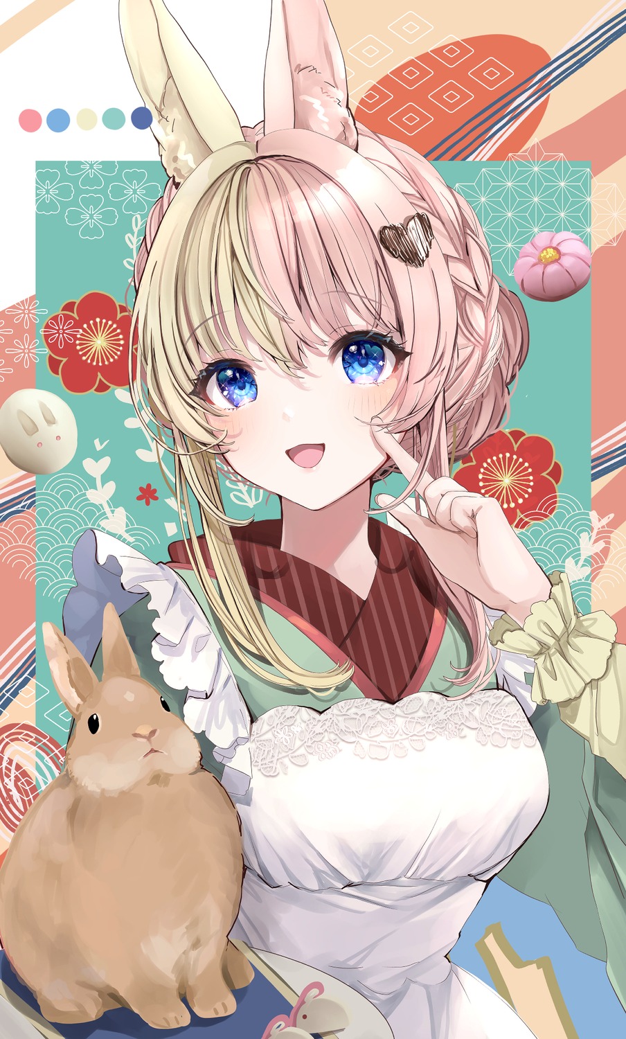 animal_ears, bunny_ears, maid, puracotte, wa_maid