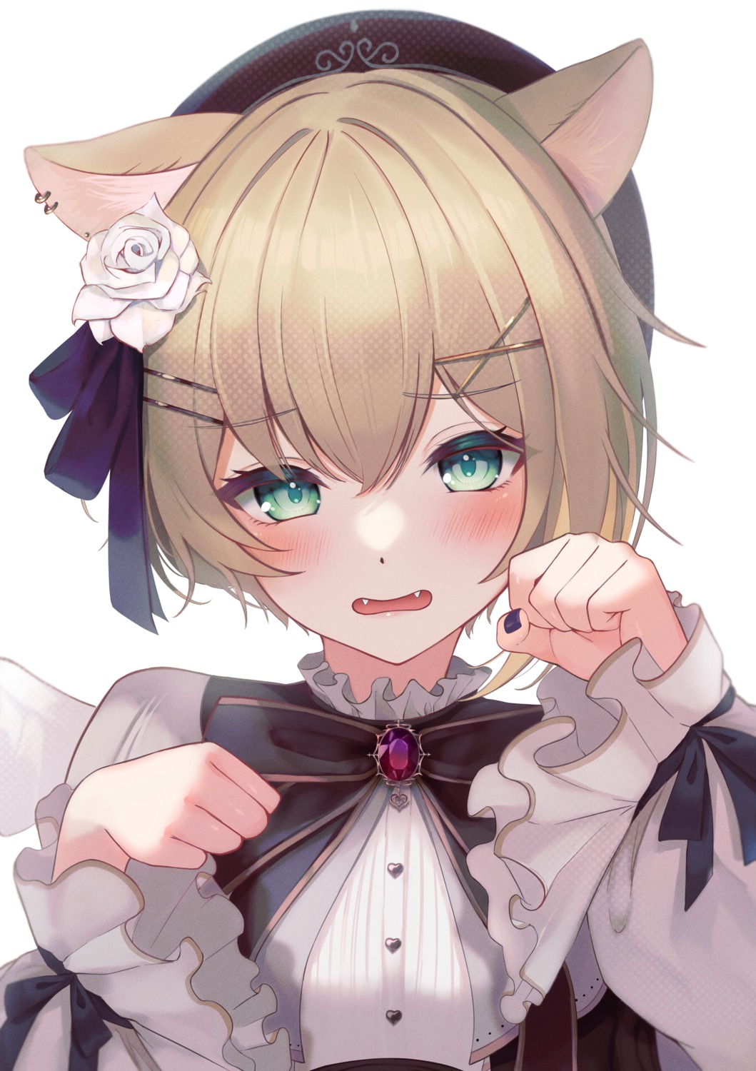 animal_ears, buket_pudding_i, iris_black_games, kurumi_noah, nekomimi, vspo!, wings