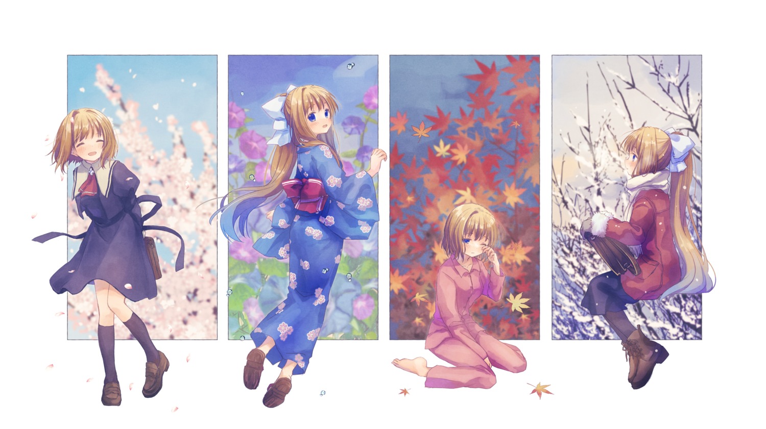 air, character_design, dress, hikari_(pixiv_4653742), kamio_misuzu, pajama, pantyhose, seifuku