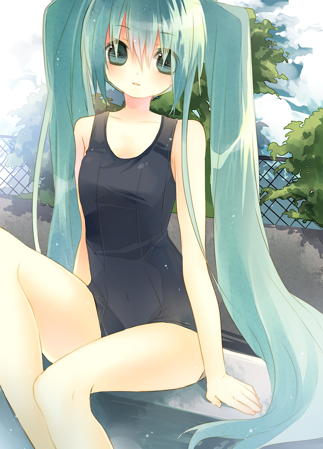 hatsune_miku, school_swimsuit, swimsuits, vocaloid, yamiya