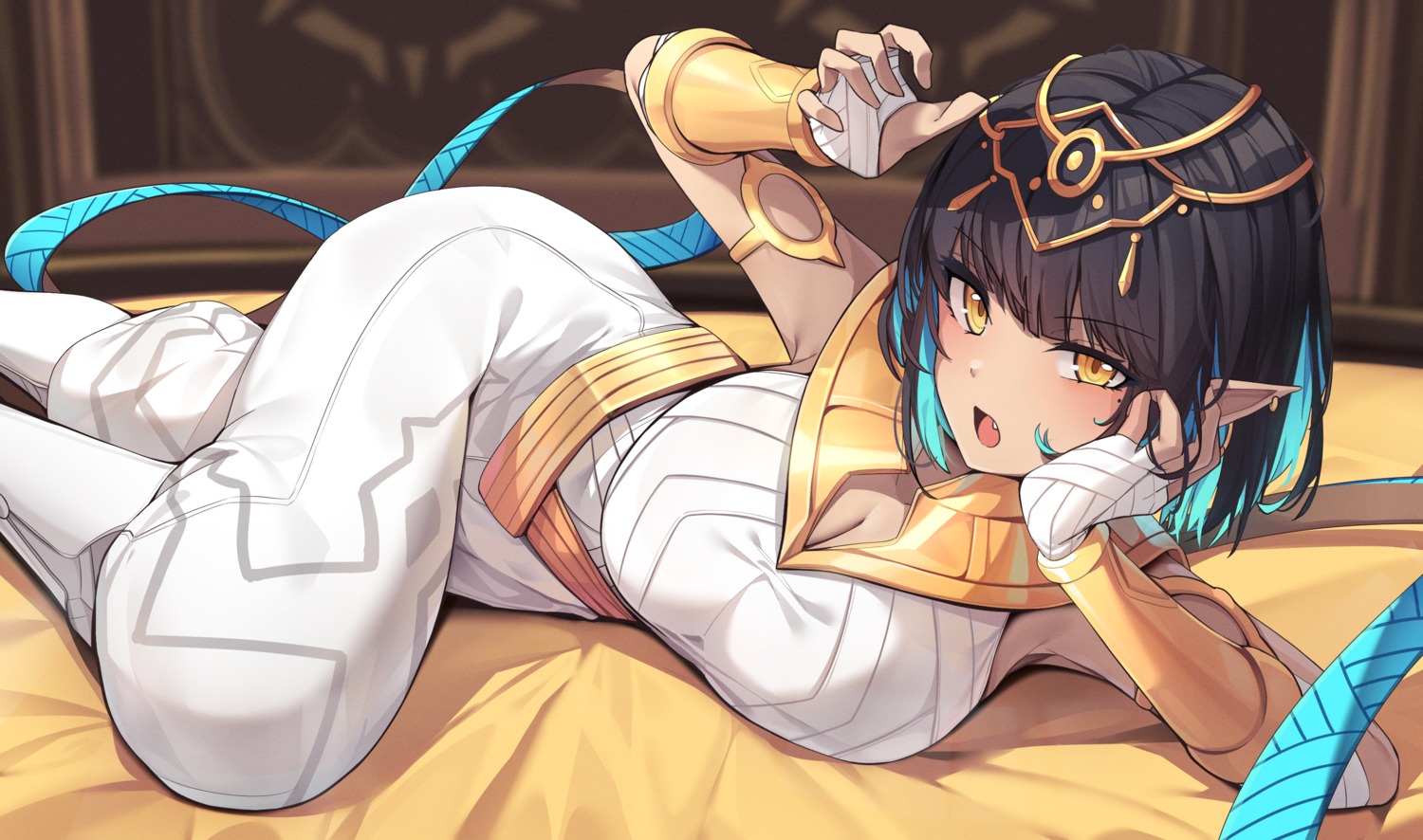 cleavage, ddangbi, khali_(maplestory), maplestory, pointy_ears