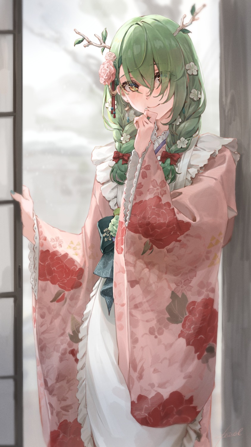 ceres_fauna, hololive, hololive_english, horns, kanoe_(tatsukanoe), maid, wa_maid