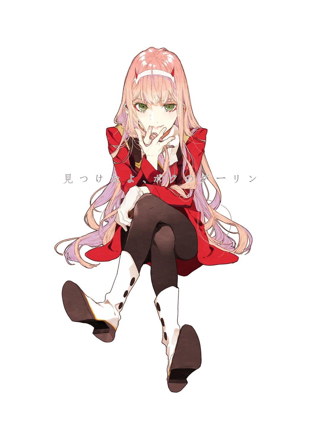 darling_in_the_franxx, horns, pantyhose, tagme, uniform, zero_two_(darling_in_the_franxx)
