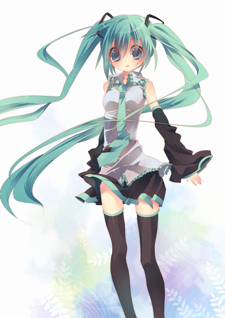 hatsune_miku, thighhighs, vocaloid, yamiya
