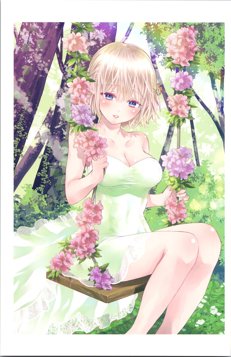 cleavage, dress, kakkou_no_iinazuke, no_bra, see_through, umino_sachi, yoshikawa_miki