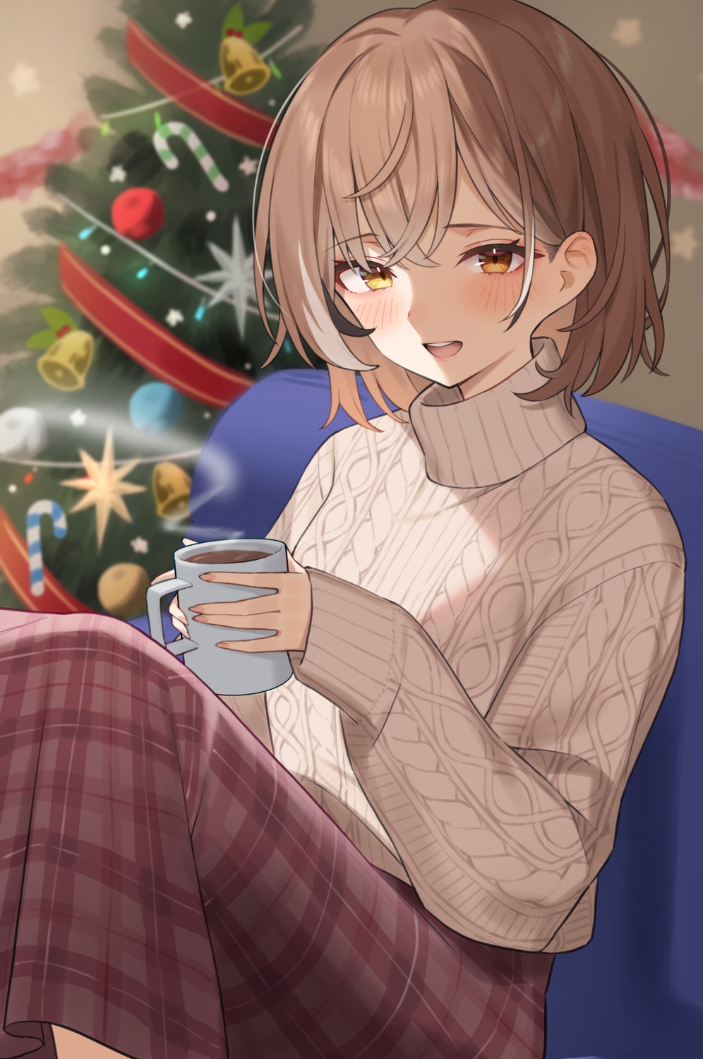 christmas, gukurosawa01, hololive, hololive_english, nanashi_mumei, sweater