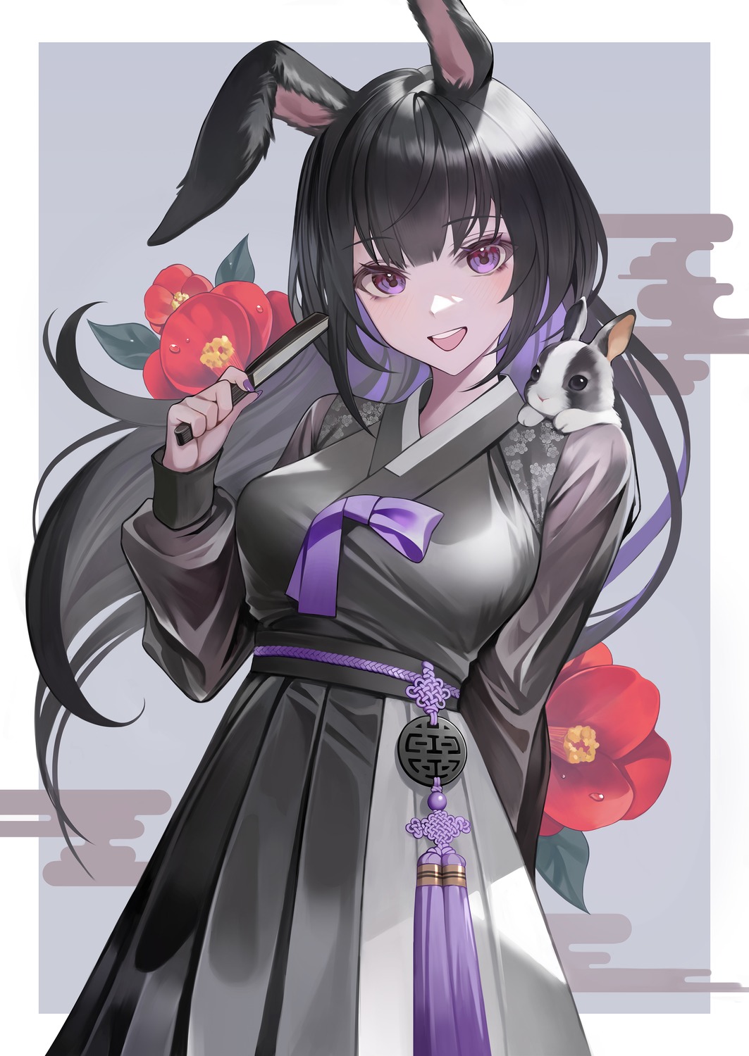 animal_ears, asian_clothes, bunny_ears, chungla