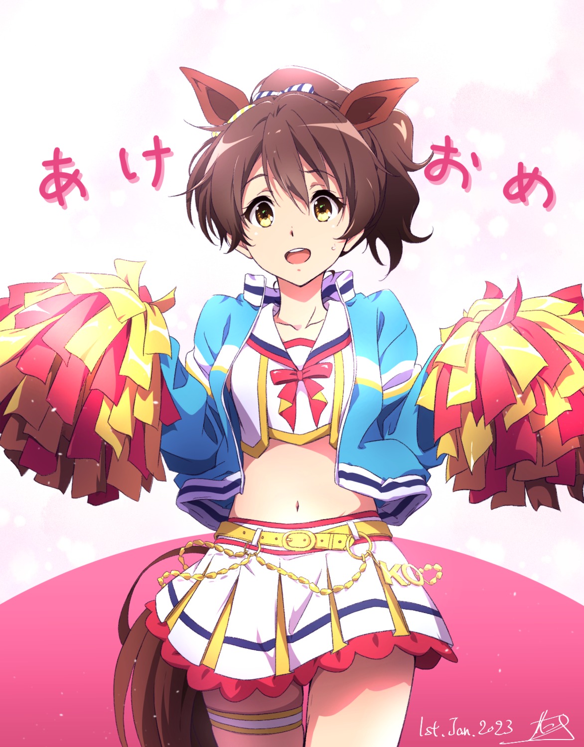 animal_ears, cheerleader, cosplay, garter, hibike!_euphonium, nice_nature_(umamusume), nii_manabu, oumae_kumiko