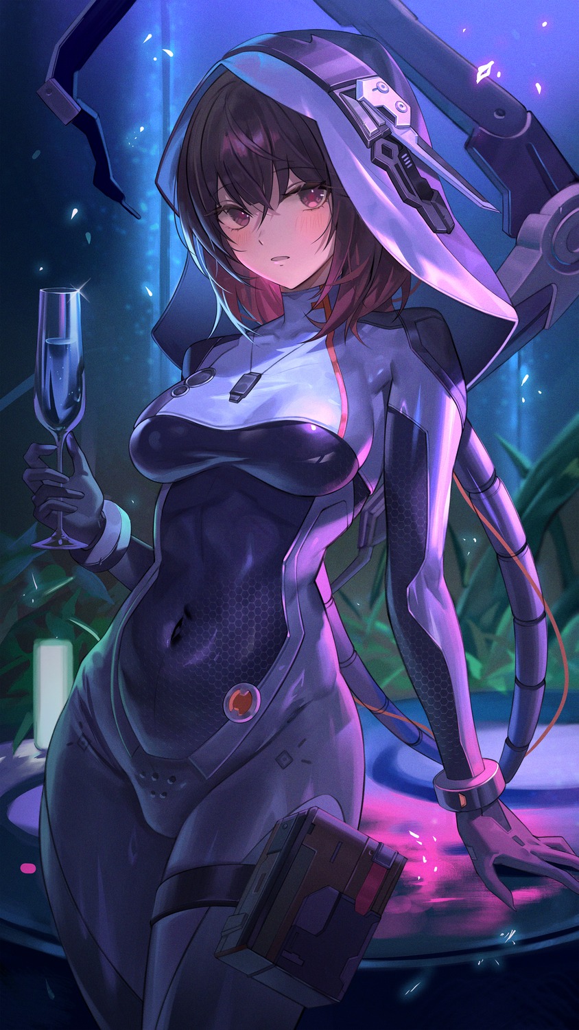 bodysuit, garter, lyra_(tower_of_fantasy), nun, tower_of_fantasy, zutsuyaku