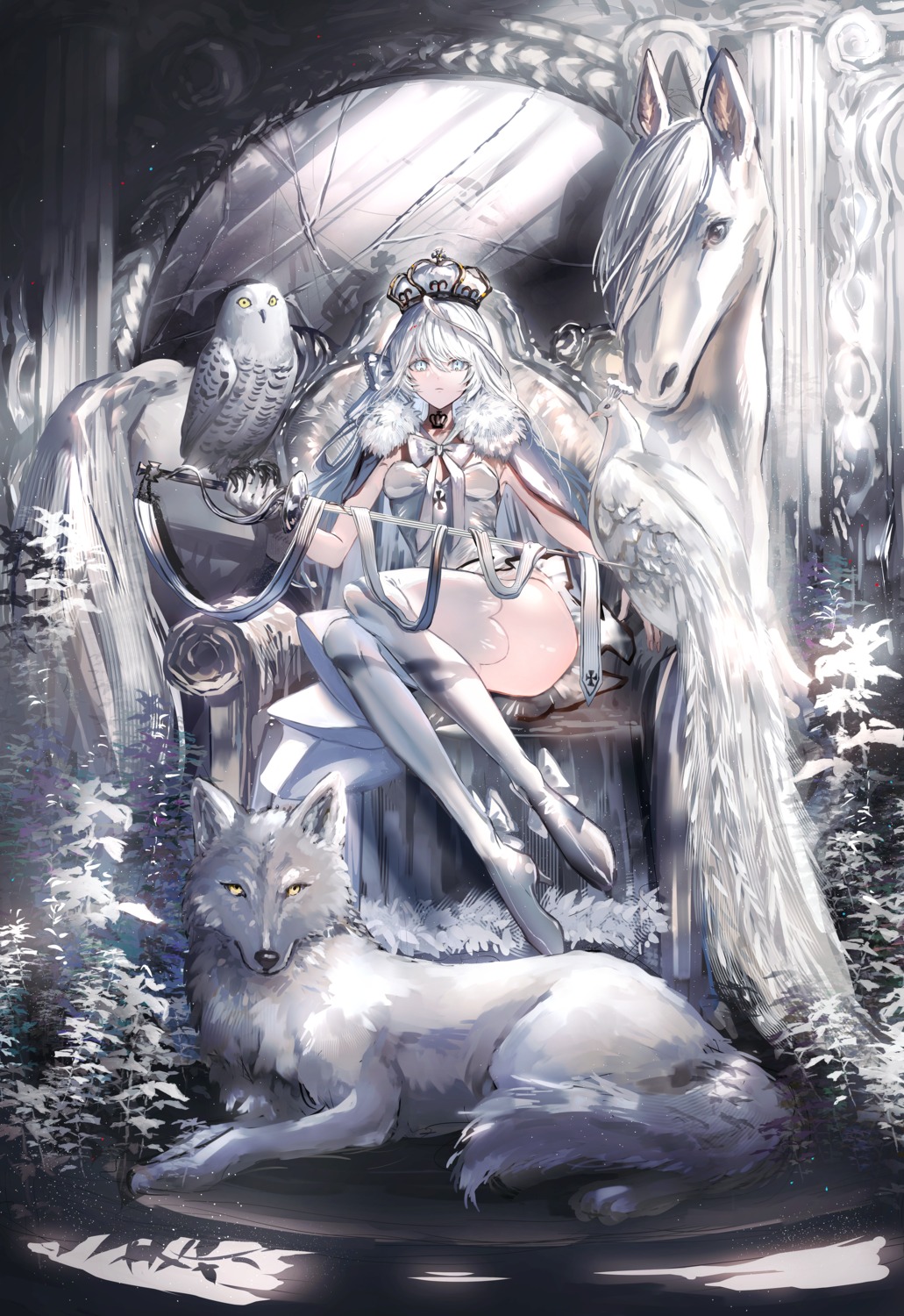 gawako, heels, sword, thighhighs
