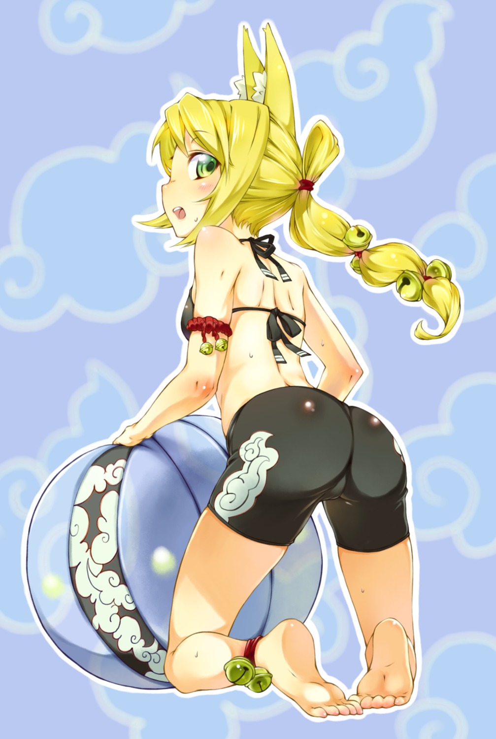 7th_dragon, animal_ears, bike_shorts, kazuma_(kazumav), samurai_(7th_dragon)