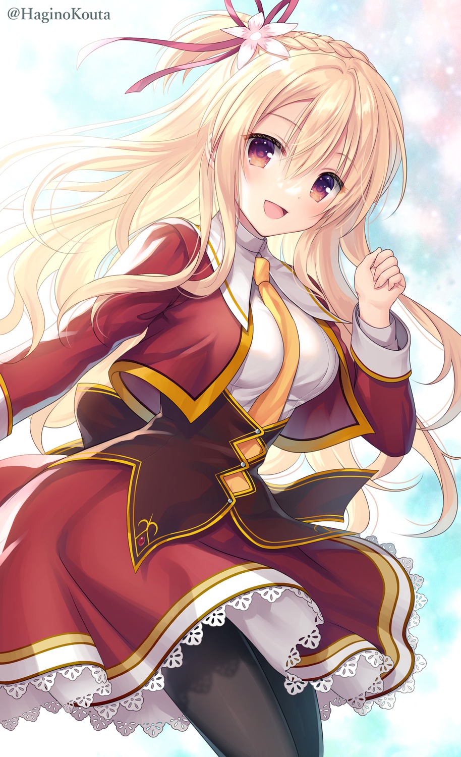 amairo_islenauts, hagino_kouta, pantyhose, seifuku, shirley_warwick, skirt_lift